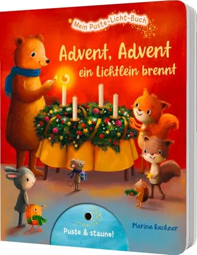 Mein Puste-Licht-Buch: Advent, Advent, ein Lichtlein brennt: Advents-Pappebuch mit Puste-Licht und LED-Lämpchen