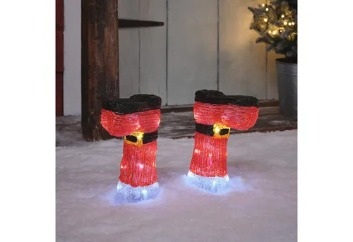 Lights4fun LED Dekolicht 2er Set Weihnachtsstiefel in rot von Lights4fun