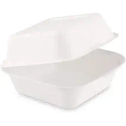 LogiPack GeRo 50x Bio Menübox - Nachhaltiges Zuckerrohrgeschirr - Vorratsdosen aus 100% biologisch abbaubarem Zuckerrohr, ideal für Gastronomie und Catering. Hochwertig, formstabil und für warme sowie kalte Speisen geeignet.