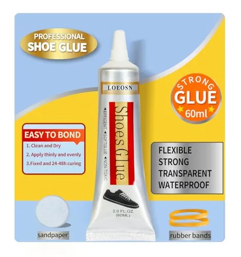 Schuhreparaturkleber 60ml, Schuhreparaturset, wasserfester, transparenter Mehrzweckkleber Zum Reparieren von Sportschuhen, Sohlen und Oberteilen, Leder, Handtaschen und Bastelarbeiten