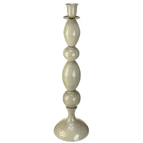 Eleganter Stabkerzenhalter Grau Gold Metall 51cm Modern - Moderner Kerzenhalter aus Metall in Grau und Gold, ideal für winterliche Dekoration. Mit einer Höhe von 51cm setzt er stilvolle Akzente in jedem Raum.