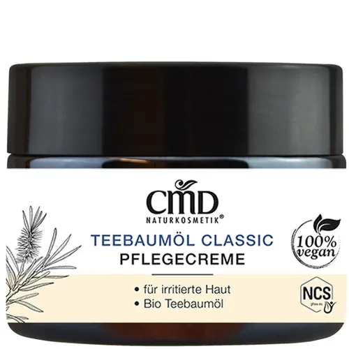 CMD Teebaum Pflegecreme 50 ml - Tagespflege mit Teebaumöl, ideal zur Beruhigung und Pflege irritierter Haut, für ein frisches und gesundes Hautbild.