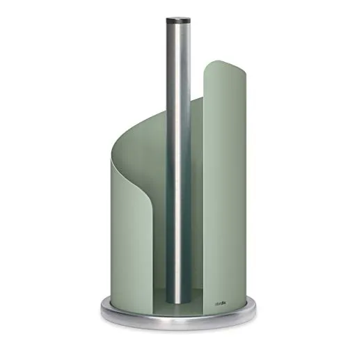 stardis Design Küchenrollenhalter Edelstahl matt H 30 Ø15 cm Rollenhalter Papierrollenhalter für Küchenrolle Halter stehend Agavengrün