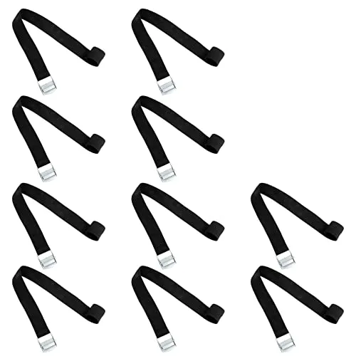 Stück Spanngurte Kurz mit Klemmschloss Spanngurt - Zurrgurte Zurrgurt Befestigungsriemen zur Befestigung Schnellspannung für Fahrrad 2.5 x 40 cm Black 10