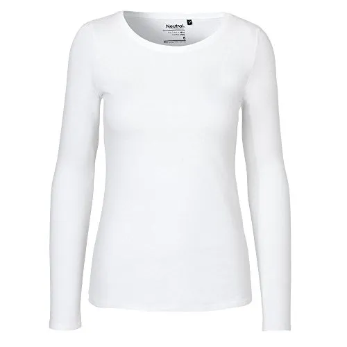 Neutral Damen Longsleeve aus 100% Bio- und Fairtrade-Baumwolle | Nachhaltig, Bequem und Vielseitig | Perfekt für Freizeit und Alltag | Weiß, XXL