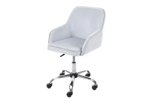 PROREGAL® Bürostuhl Bürostuhl 87x54x56cm Retro Design Samt Grau Schreibtischstuhl