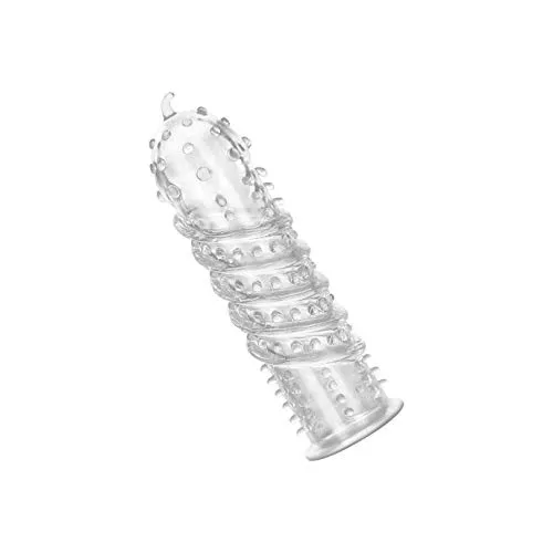 EIS Penishülle mit Rippen- und Noppenstruktur | 15,5 cm | Dehnbar