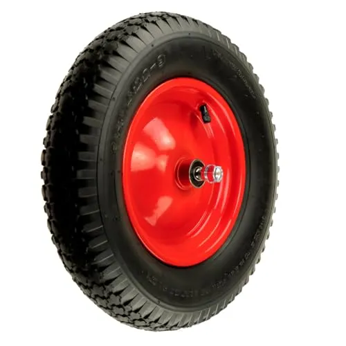 MAT-COMPANY Schubkarrenrad mit Achse 4.80/4.00-8 Ersatzrad 390mm Luftrad für Schubkarre