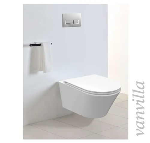 vanvilla Design Wand Hänge WC Toilette Luanda mit Soft close spülrandlos rimless