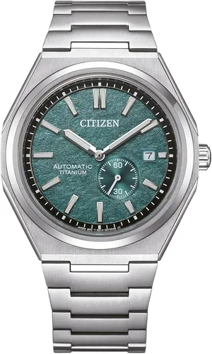 Citizen NJ0180-80X Herrenuhr - Super Titanium Automatik 41mm - Herrenuhr aus Super Titanium, 10 ATM wasserdicht, mit kratzfestem Saphirglas und einzigartigem grünem Zifferblatt. Ideal für Allergiker und alle, die Stil und Funktionalität suchen.