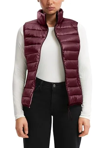 QS Leicht wattierte Steppweste - Damen-Westen, leichte Wattierung für angenehme Wärme, ideal für Übergangszeiten, mit praktischen Leistentaschen und modernem Stehkragen.