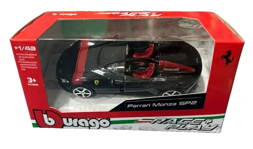 BBURAGO Ferrari Monza SP2 2018 Schwarz 1:43 Diecast Race + Play