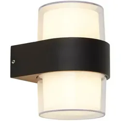 Searchlight 2lt LED Außen Up & Down Licht - Stilvolle 2lt LED Wandhalterung für Außenbereiche. Robustes Aluminium, warmes Licht (3000K) und IP44 Schutz machen sie ideal für Eingänge und Gärten.