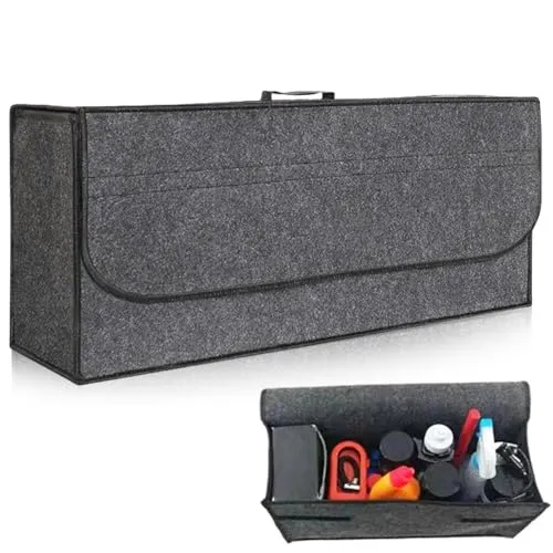 Kofferraum Organizer, faltbar Auto Toolbag Größe XXL, rutschfest Tasche für Werkzeug & Autopflege, 60x25x17 cm