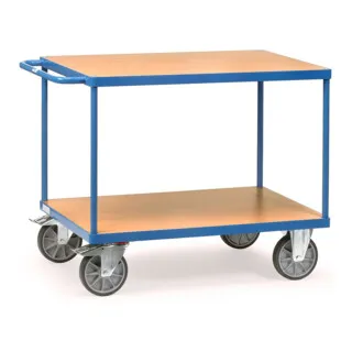 Fetra Tischwagen 2401 - 2 Etagen Transportwagen - Tisch- & Etagenwagen mit 2 Etagen, max. Tragfähigkeit von 600 kg und praktischen Lenkrollen für mühelosen Transport, ideal für Gastronomie und Lager.