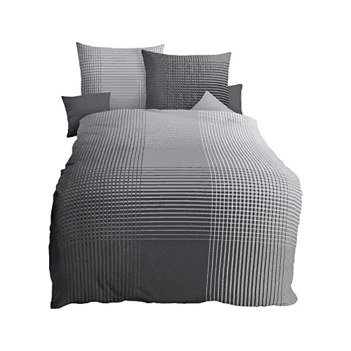 Kaeppel Mako-Satin Bettwäsche Master Zinn, 135x200 cm - Bettwäsche-Set aus 100% Baumwolle, Mako-Satin, mit praktischem Reißverschluss für idealen Schlafkomfort, waschbar bis 60°C und trocknergeeignet.