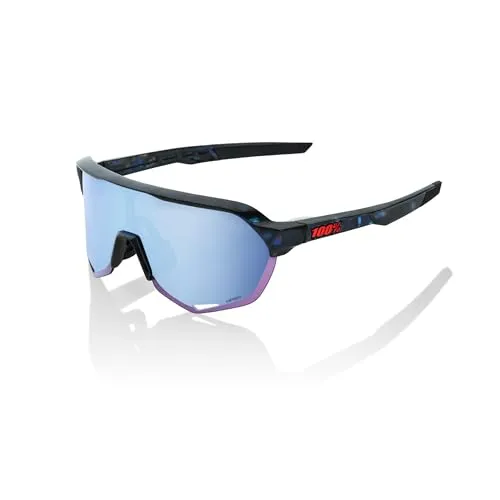 100% S2 Black Holographic Blue Mirror Sonnenbrille - Sportbrille für Unisex Erwachsene mit schwarzem Rahmen und einzigartigem holografischem Blauspiegel, ideal für Outdoor-Aktivitäten und perfekten UV-Schutz.