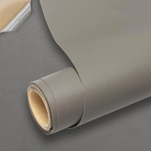 Kunstleder Selbstklebend, Leder Patch Selbstklebend, 60 * 200cm Leder Reparatur Patch PU Lederreparaturband für Sofas, Handtaschen, Jacken, Autositze, Möbel (Grau)
