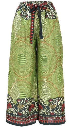Palazzohose, Schlaghose, Boho Sommerhose, Hippie Goa Hose - grün
