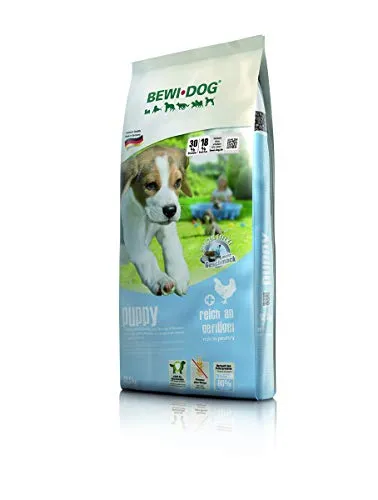 BEWI DOG Puppy 12,5 kg - Hochwertiges Trockenfutter für Welpen - Hundefutter für Welpen und Junghunde, mit 30% Eiweiß aus Geflügel, glutenfrei und fettarm für eine gesunde Aufzucht.