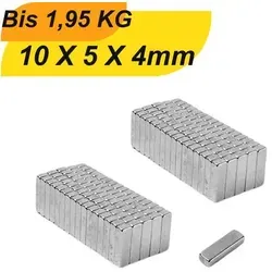Neodym Magnet 10x5x4 mm – Supermagnet mit hoher Haftkraft - Kompakter Neodym Magnet 10x5x4 mm mit hoher Haltekraft für vielseitige Anwendungen im Basteln und Modellbau. Langlebige Beschichtung sorgt für dauerhafte Leistung und Schutz vor Korrosion.