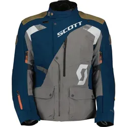 Scott Dualraid Dryo Textiljacke - Wasserdicht in Dunkelblau/Grau/Braun, Bauch XXL - Motorradjacke mit herausnehmbarer DRYOsphere Membrane, D3O® Protektoren für maximalen Schutz und effektive Belüftung - ideal für jedes Wetter.
