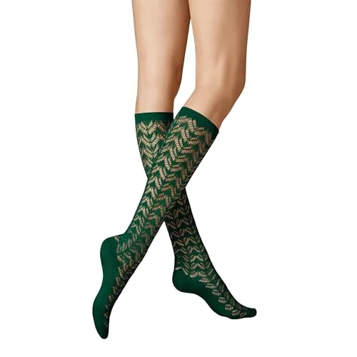 KUNERT Damen Kniestrümpfe Ajour Häkelstruktur von Kunert