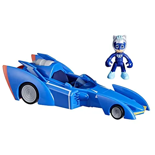 PJ Masks Cat Racer, Catboy Spielzeugauto mit Lichtern und Geräuschen, Vorschulspielzeug für Jungen und Mädchen