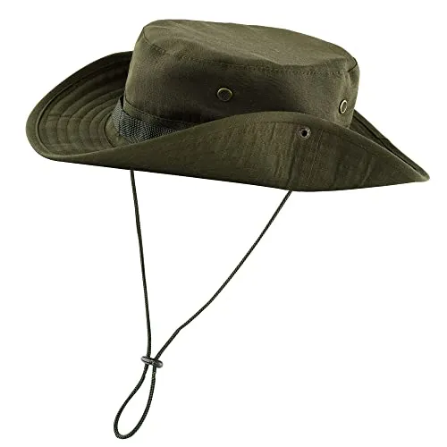 Faletony Sonnenhut Damen Herren Fischerhut Sonnenhüte mit Kinnriemen UV-Schutz Buschhut Boonie Hat, Wasserdicht & Atmungsaktiv - Faltbarer Sonnenhut für Outdoor, Wandern, Camping, Angeln