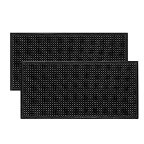 SZJYG 2 Stück Tampermatte, Kaffee Tamper Mat, PVC Tamperstation Mats Pads, Anti-Rutsch Kaffee Maische Matte, Espresso Tamper Matte Pads für Siebträgermaschine, Tamper Tray, 15 x 30 cm/Schwarz