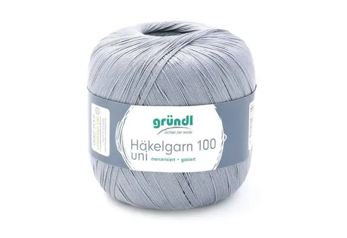 Gründl Häkelgarn 100, Baumwolle dünn zum Häkeln Handarbeiten DIY, 100g Häkelwolle, 566,00 m (Baumwollgarn, Filethäkelgarn), 60° waschbar