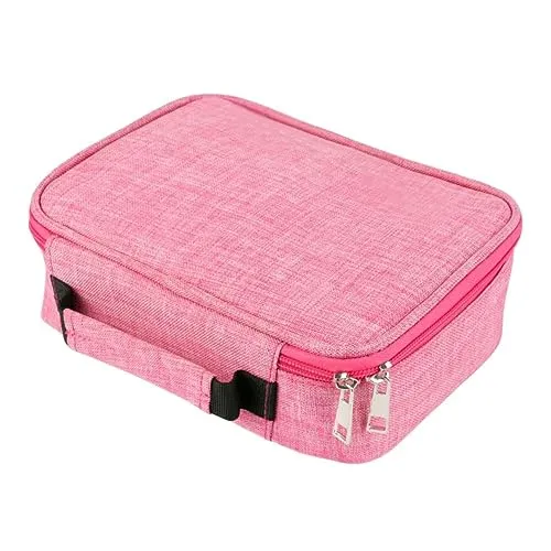 AMGOMH 72 Slots Federmappe Super gro?e Kapazit?t Bleistift-Beutel Studenten Station?re Fall Farbige Bleistifte Halter Case Federtasche Federm?ppchen mit Innentasche f¨¹r kleine Gadgets (Rosa)