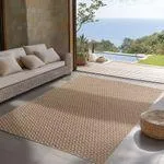 Indoor Outdoor Teppich wetterfest, Ideal für Küche, Balkon, Terrasse, Wohnzimmer und Esszimmer, Boho Stil, Größe: 120 x 170 cm, Farbe: Beige-3