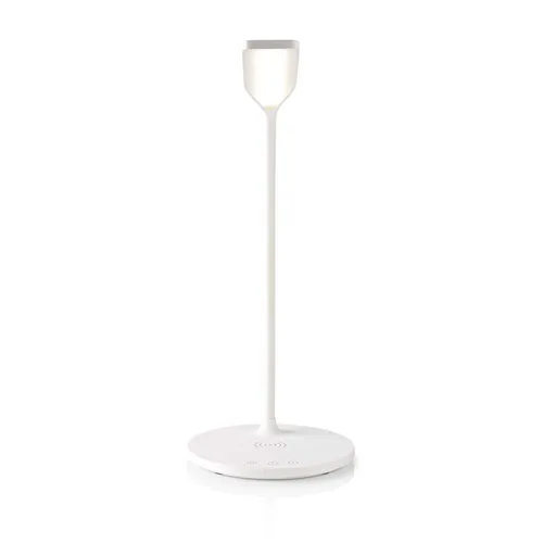 Nedis Ltlgq4m2wt Tischlampe - Schreibtischlampe mit 3 Lichtmodi und 15 Watt Qi-Ladefunktion für Smartphones, ideal für produktives Arbeiten und entspanntes Aufladen.