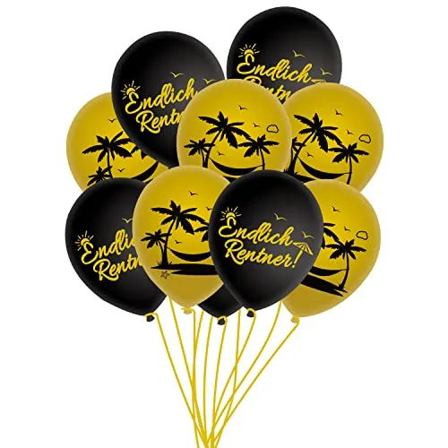 Oblique Unique® Endlich Rentner Luftballon Set in gelb von Oblique Unique