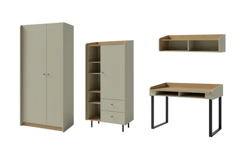 Deine Möbel 24 Jugendzimmer-Set ALBI C (4-tlg.) - ALBI C – modernes Jugendzimmer-Set mit praktischer Fächeraufteilung für Ordnung und Stil. Ideal für Kinder- und Jugendzimmer, bietet es viel Stauraum und passt sich flexibel Ihren Bedürfnissen an.