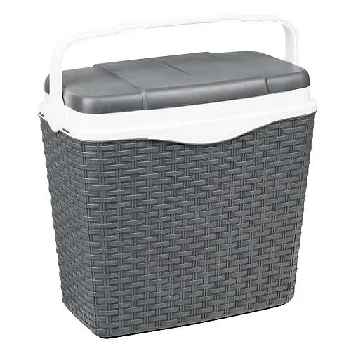 HI 66409 Kühlbox 24 Liter in Rattan-Optik anthrazit