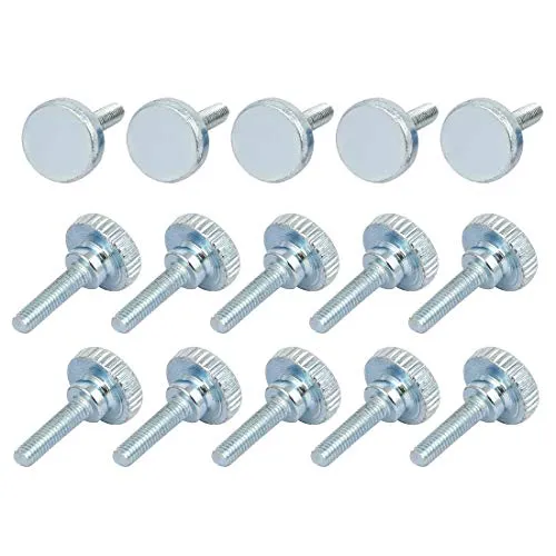 sourcing map 15 Stück M3x12mm Flacher gerändelter Kopf Vollgewinde Daumenschrauben Verschluss DE de