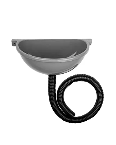 Agande Ausgussbecken Kunststoff mit Schlauch und Schlauchschelle - Praktisches Ausgussbecken für Camping, Garten und Baustelle. Ideal für Außentoiletten, kompakte Größe und flexibel einsetzbar.