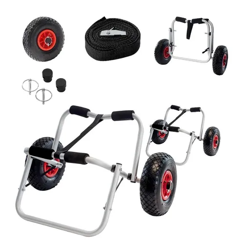 BRUNELLI TRANSPORTWAGEN für Kajak, Boot, Kanu & SUP - Praktischer Transportwagen im 2er-Set für einfaches Bewegen von Kajaks, Booten und SUP-Boards. Ideal für Wassersportler, robust und mobil für den Einsatz am Wasser.