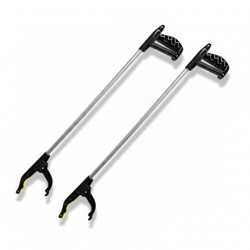 ANGEL 2er-Set Greifzange 76 cm – Aluminium Greifhilfe mit Magnetspitze, rutschfestem Griff & faltbarem Design, ideal für Senioren & Haushalt