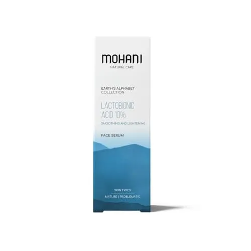 Mohani 10% Lactobionsäure Serum Gesicht mit Niacinamid | Anti-Falten und Peeling | Veganer Booster und Feuchtigkeitsserum Gesicht für Reife und Problematische Haut (30ml)