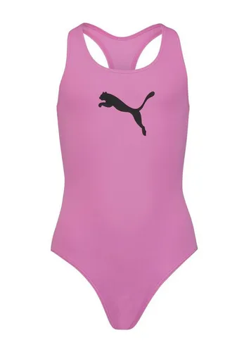 PUMA Kinder Badeanzug SWIM GIRLS RACERBACK SWIMSUIT - Badeanzüge für Mädchen, stylischer Racerback für optimalen Komfort und Bewegungsfreiheit beim Schwimmen und Spielen im Wasser.