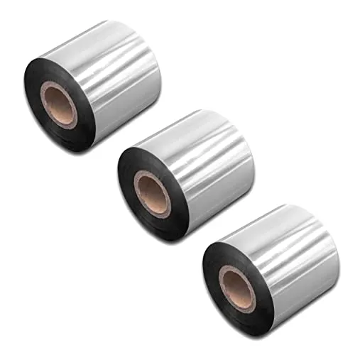 vhbw 3x Thermotransfer-Band kompatibel mit Zebra ZM600, ZD620T, ZD420T, ZM400 Drucker Etikettendrucker, Wischfest, 60 mm x 300 m, Wachs Harz Schwarz