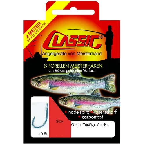 Produktbild Paladin Forellenhaken CLASSIC gebunden (200 cm) 8 Stk. Gr. 8 Angelhaken