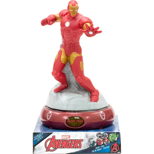 Marvel Avengers - 3D Nachtlampe Ironman - Nachtlicht für Kinder im Avengers-Design, bietet Sicherheit und eine angenehme Atmosphäre mit warmweißem LED-Licht. Ideal für süße Träume und ein heldenhaftes Kinderzimmer!