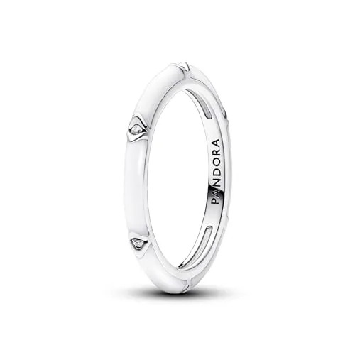 PANDORA Sterling Silver Enamel Cubic Zirconia Ring - Eleganter Damenring aus Sterlingsilber mit strahlenden Zirkonia und kunstvollem Emailledesign, ideal für besondere Anlässe.