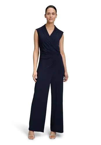 Vera Mont Damen Jumpsuit ohne Arm 42, Night Sky - Jumpsuit für Damen mit figurumspielender Passform und elegantem U-Boot-Ausschnitt, ideal für besondere Anlässe.