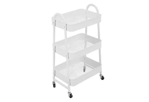 SVITA Servierwagen mit Rollen - 3 Ebenen, platzsparend und modern - Beistellwagen mit feststellbaren Rollen, 3 Ablageflächen und pflegeleichter Oberfläche - ideal für Küche und Wohnzimmer.