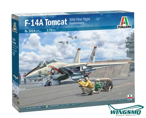 Italeri Tomcat F-14A 1414 - Detailliertes Flugzeugmodell - Flugzeugmodell, hochdetailliert und ideal für Sammler und Modellbau-Enthusiasten.